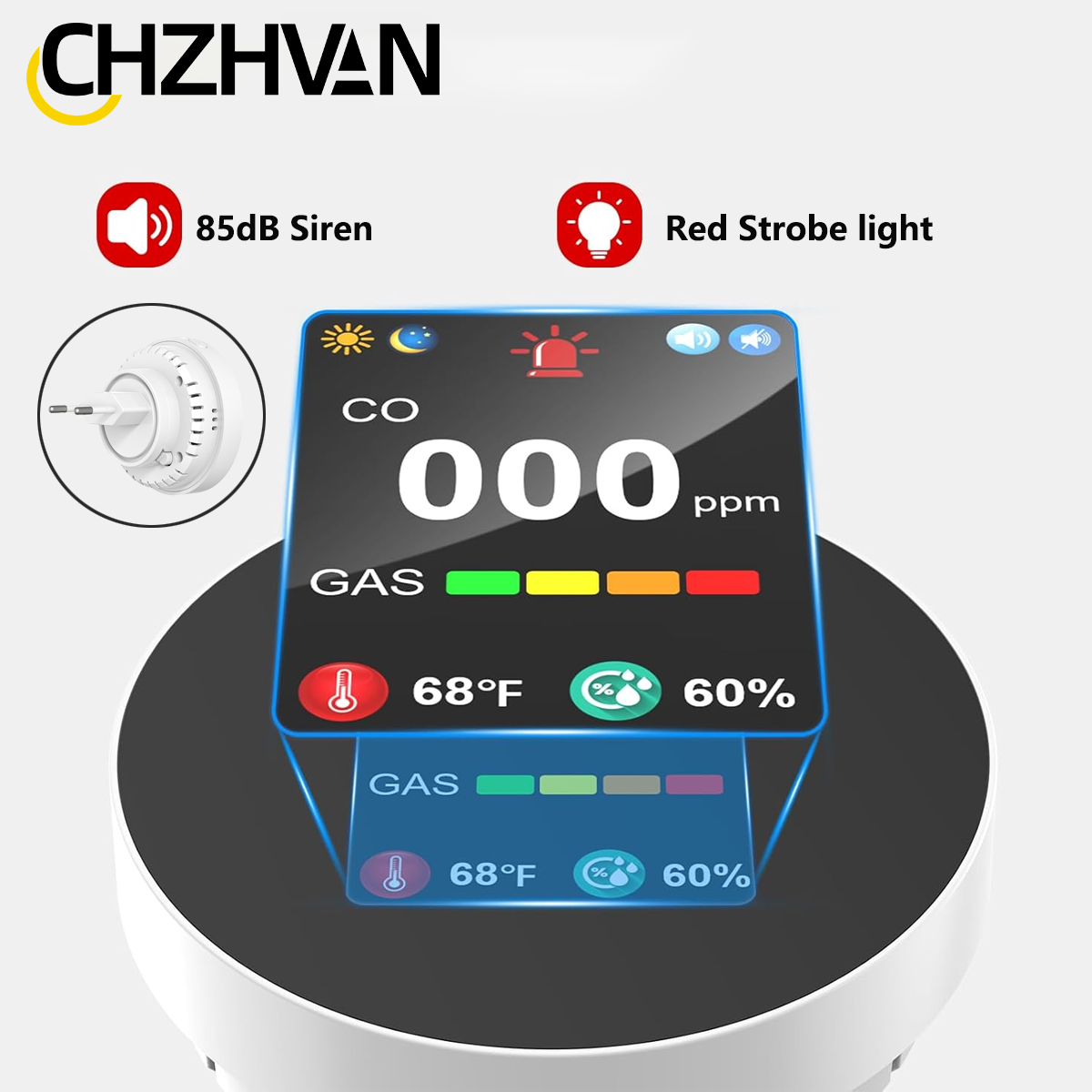 Home Cooking Gas - CHZHVAN 4-in-1 Carbon Monoxide Detector CO